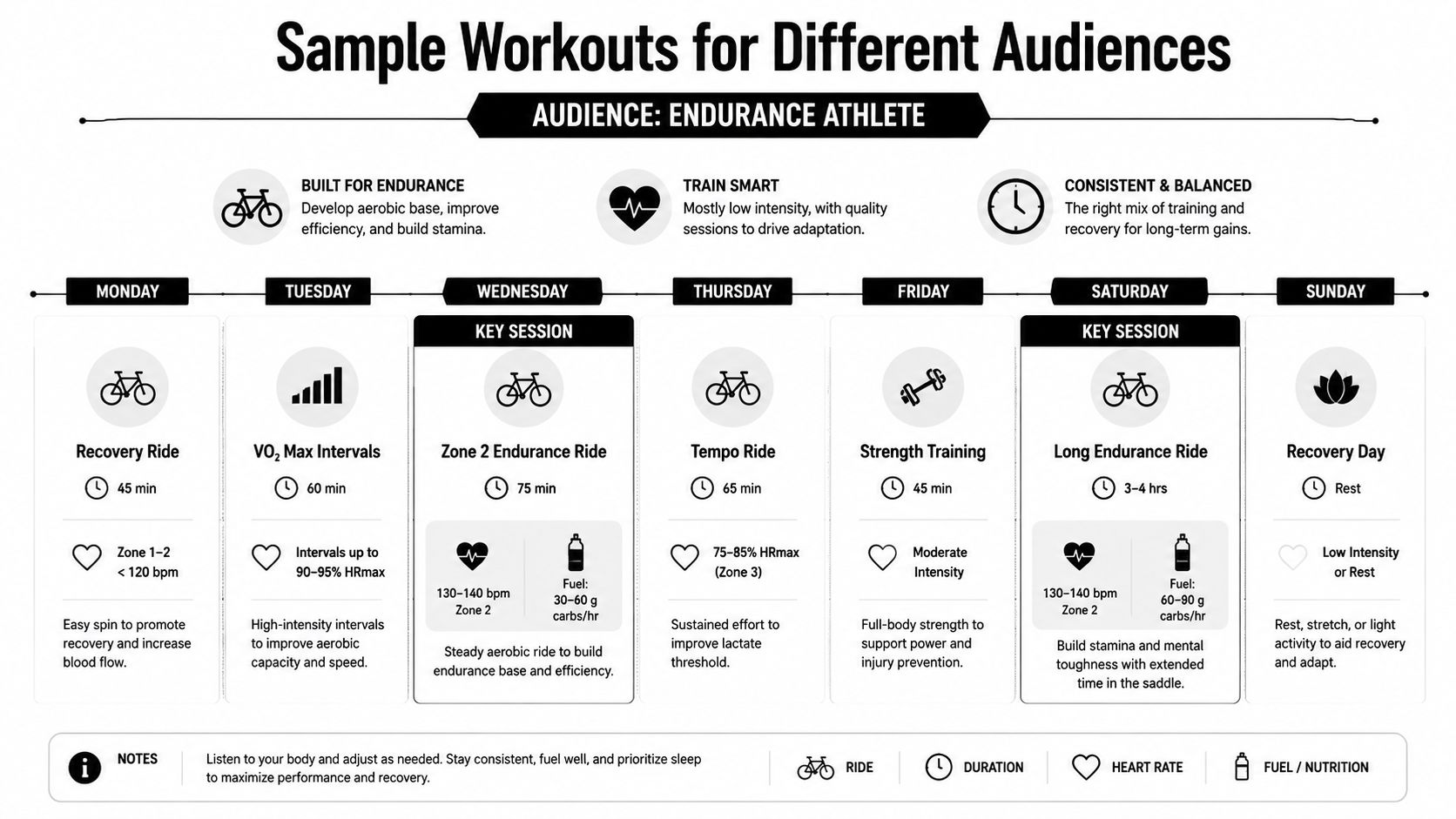 A progressive aerobic plan can increase duration and frequency gradually.