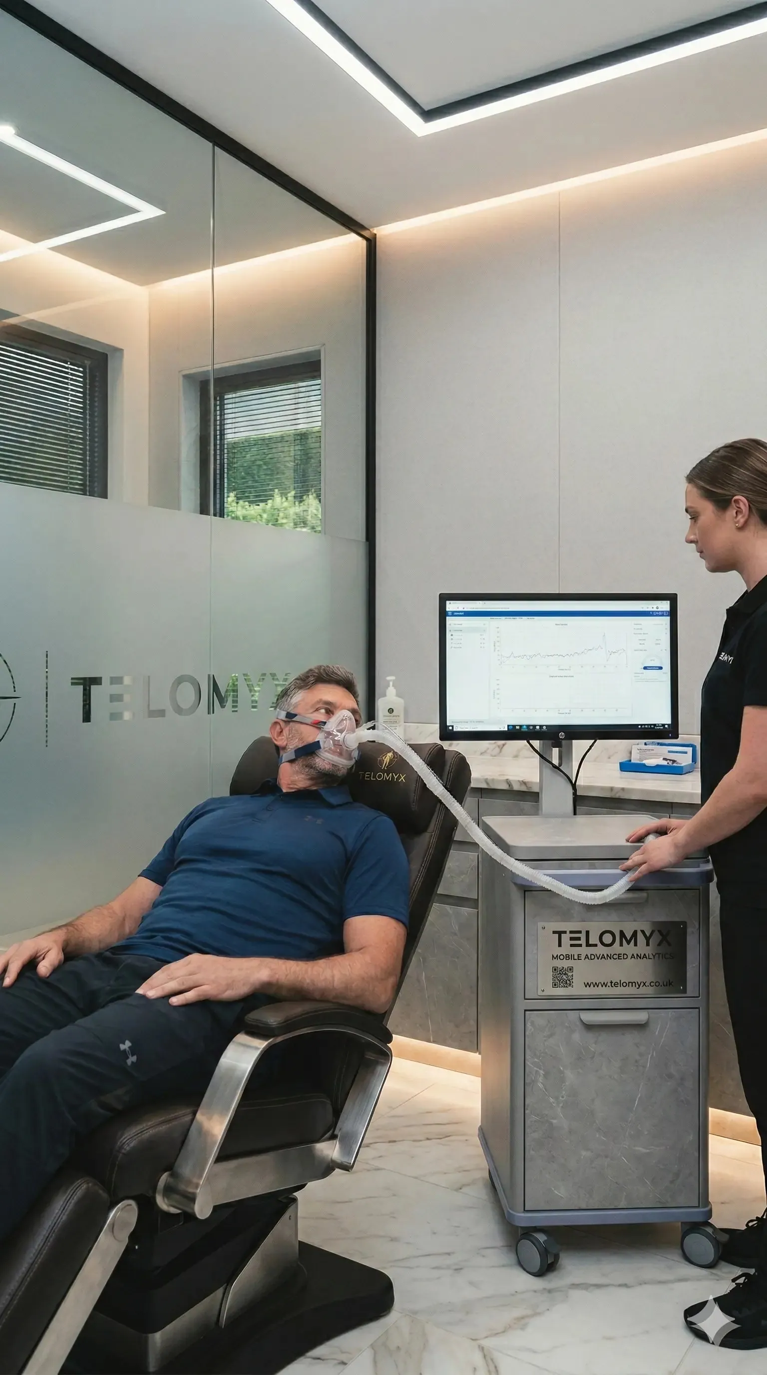A man having a Telomyx RMR test