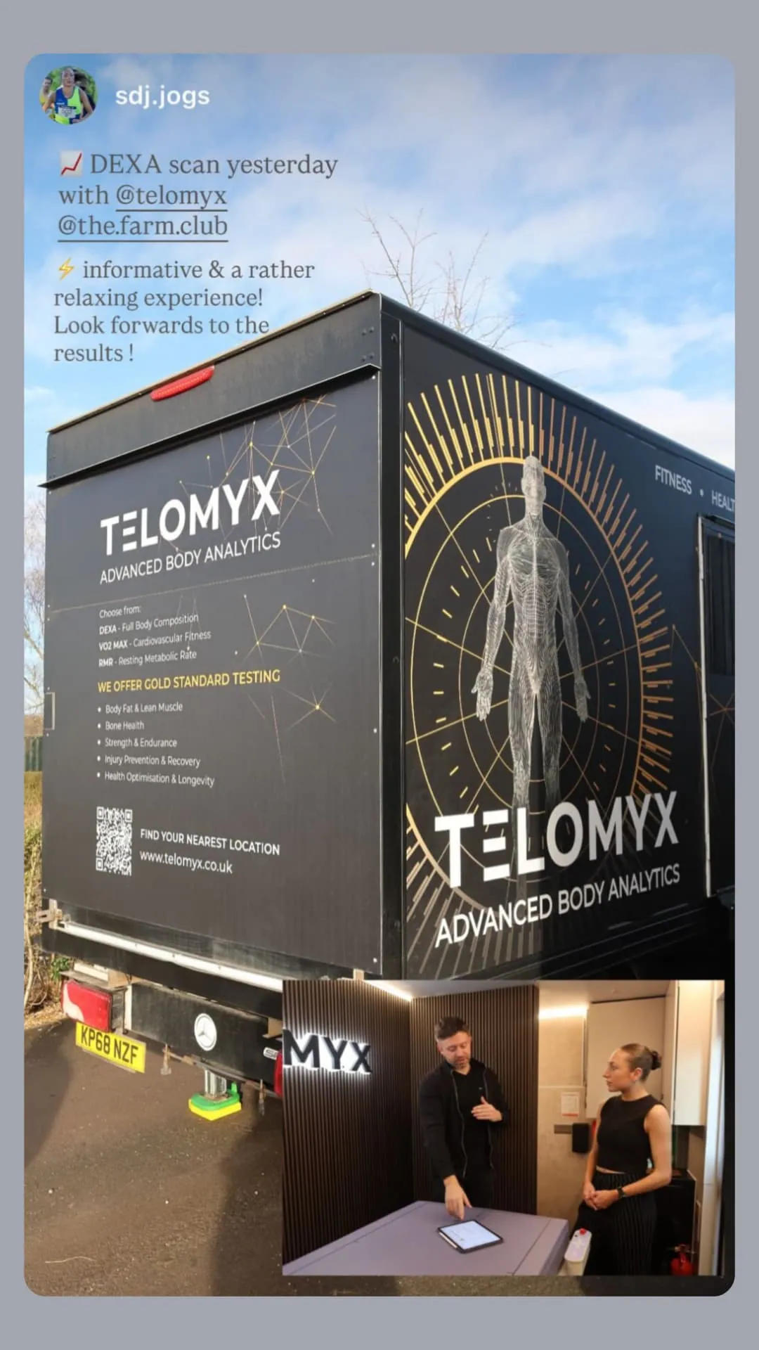 A TELOMYX DEXA scan report at The Farm Club, Knutsford