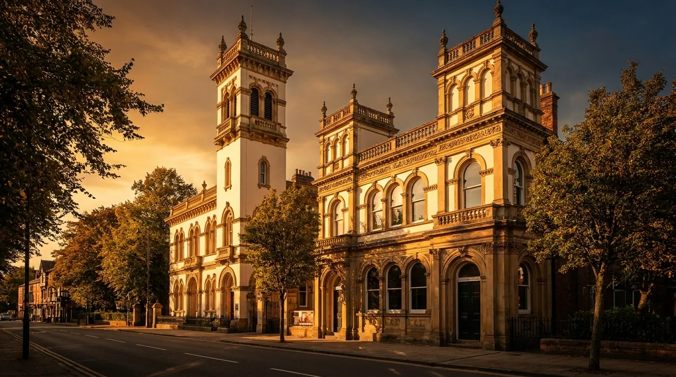 Knutsford Cheshire skyline with the King Street heritage buildings and Tatton Park parkland at golden hour | TELOMYX mobile DEXA, VO2 Max and RMR testing in Knutsford