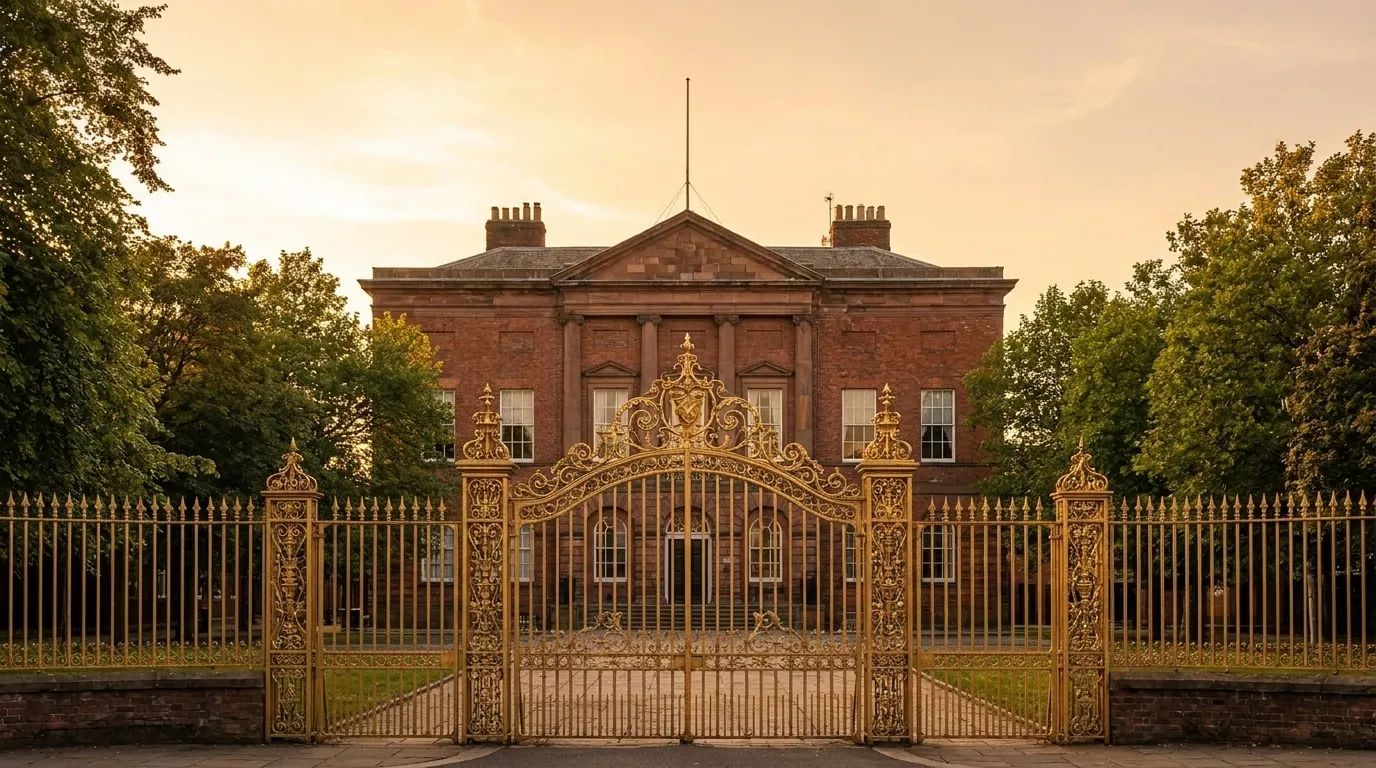 Warrington Town Hall and the Golden Gates at golden hour | TELOMYX mobile DEXA, VO2 Max and RMR testing in Warrington, Cheshire